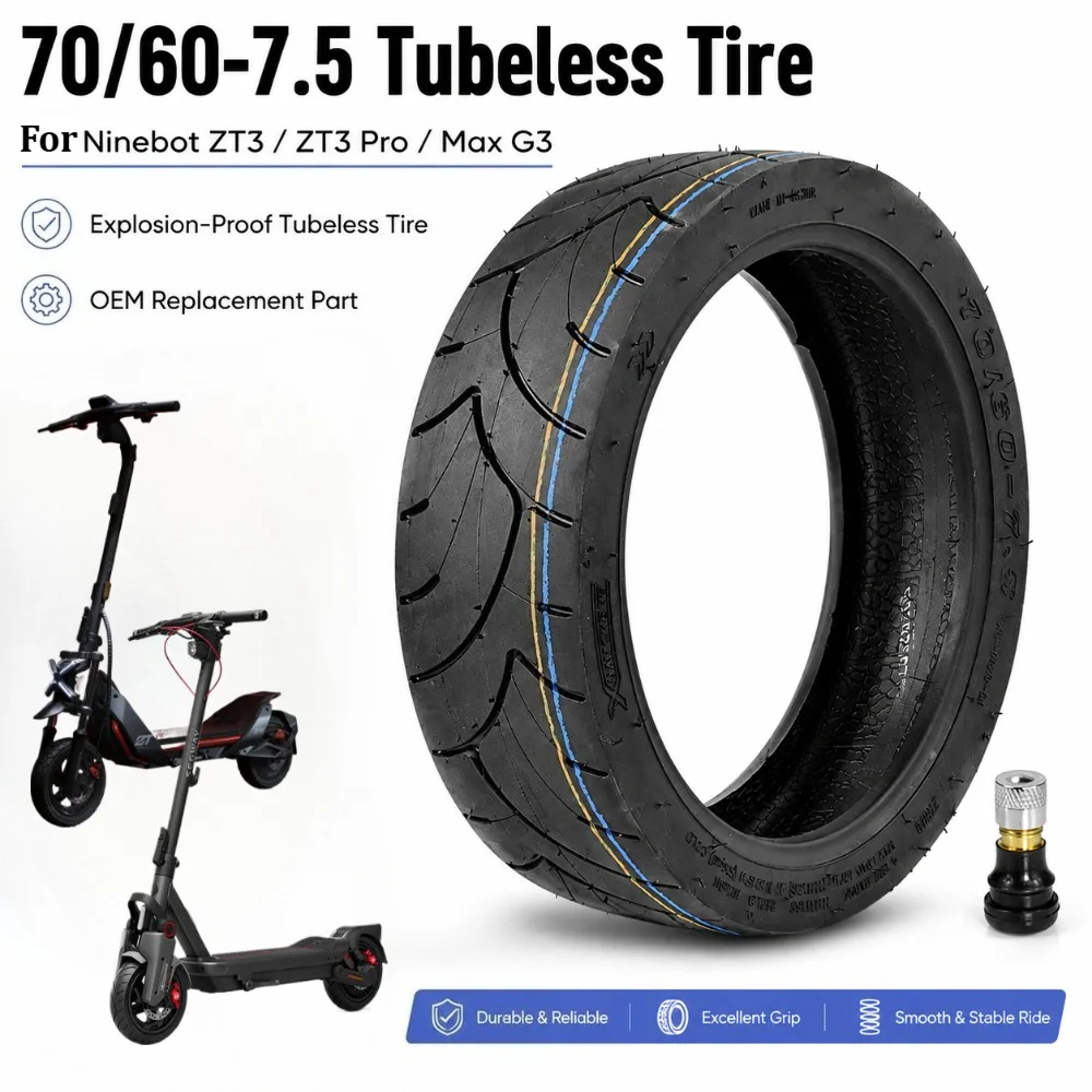 70/60-7.5 Schlauchloser Reifen für Ninebot Max G3/ZT3 Pro, 11" pannensicherer Vakuum-Ersatzreifen für Straßenfahrzeuge
