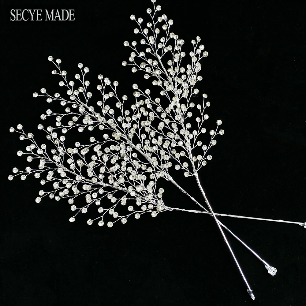 

1/3PCS Glitter Rhinestone Artificial Branches Christmas Tree Ornaments Garden Decoration Plants New Year Party Decor Supply K112