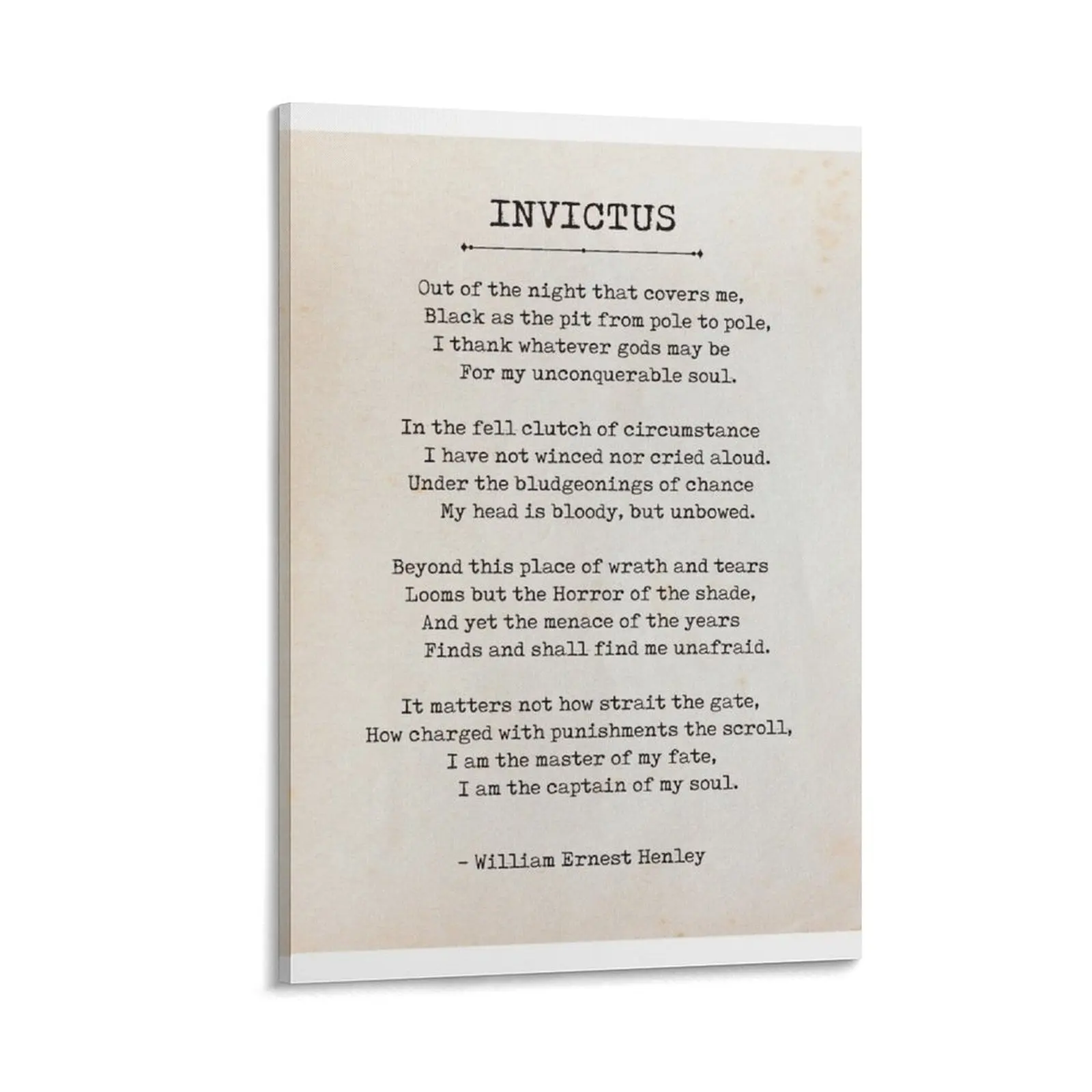 

Invictus by William Ernest Henley Canvas Painting poster anime decoration Paintings