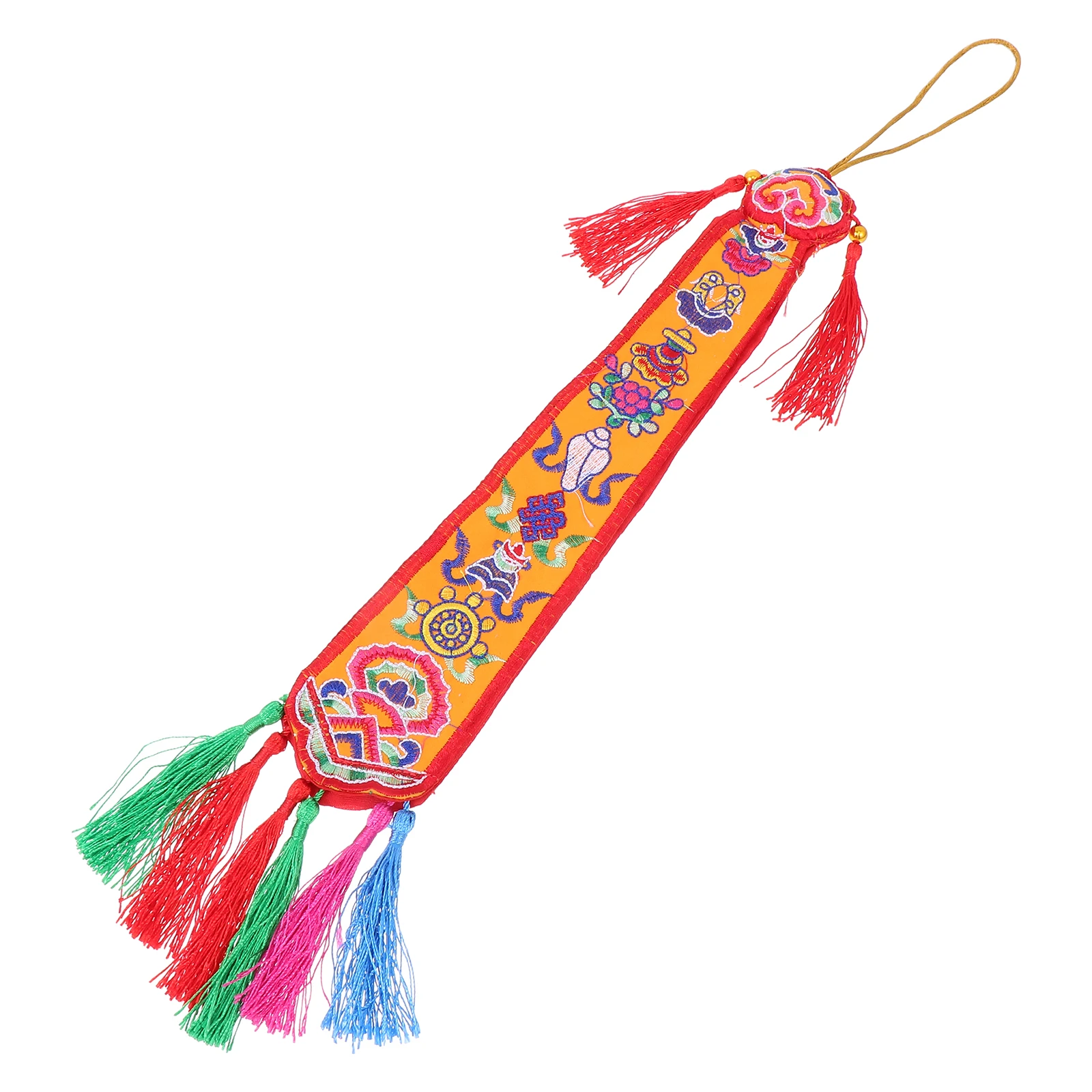 

Auspicious Banner Flags Colorful Craft Pendant Nepalese Style Hand Embroidery Garden Balcony Home Decoration Ornament