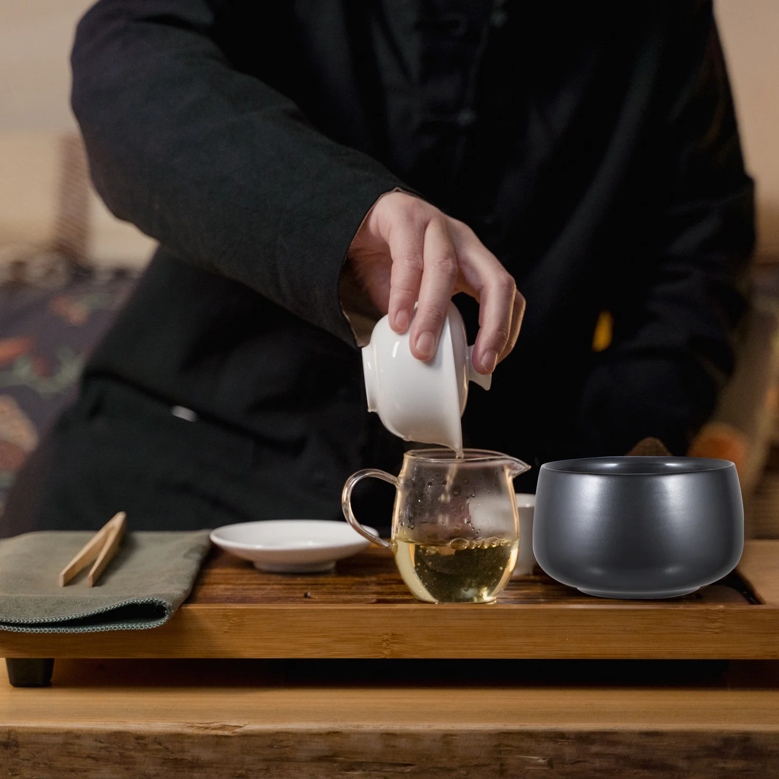 

Tea Lover Gift Pottery Container Fine Craftsmanship Tea Cup Washing Bowl Easy to Clean Smooth Rim Meticulous Design Birthday