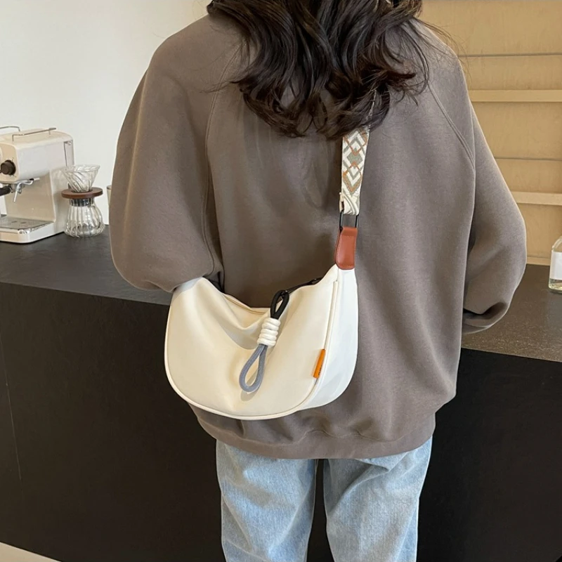 Bolsa Hobo Versátil para Mulheres, Bolsa Crossbody Única, Bolsa de Ombro, Banda Larga Esportiva Elegante, Lazer