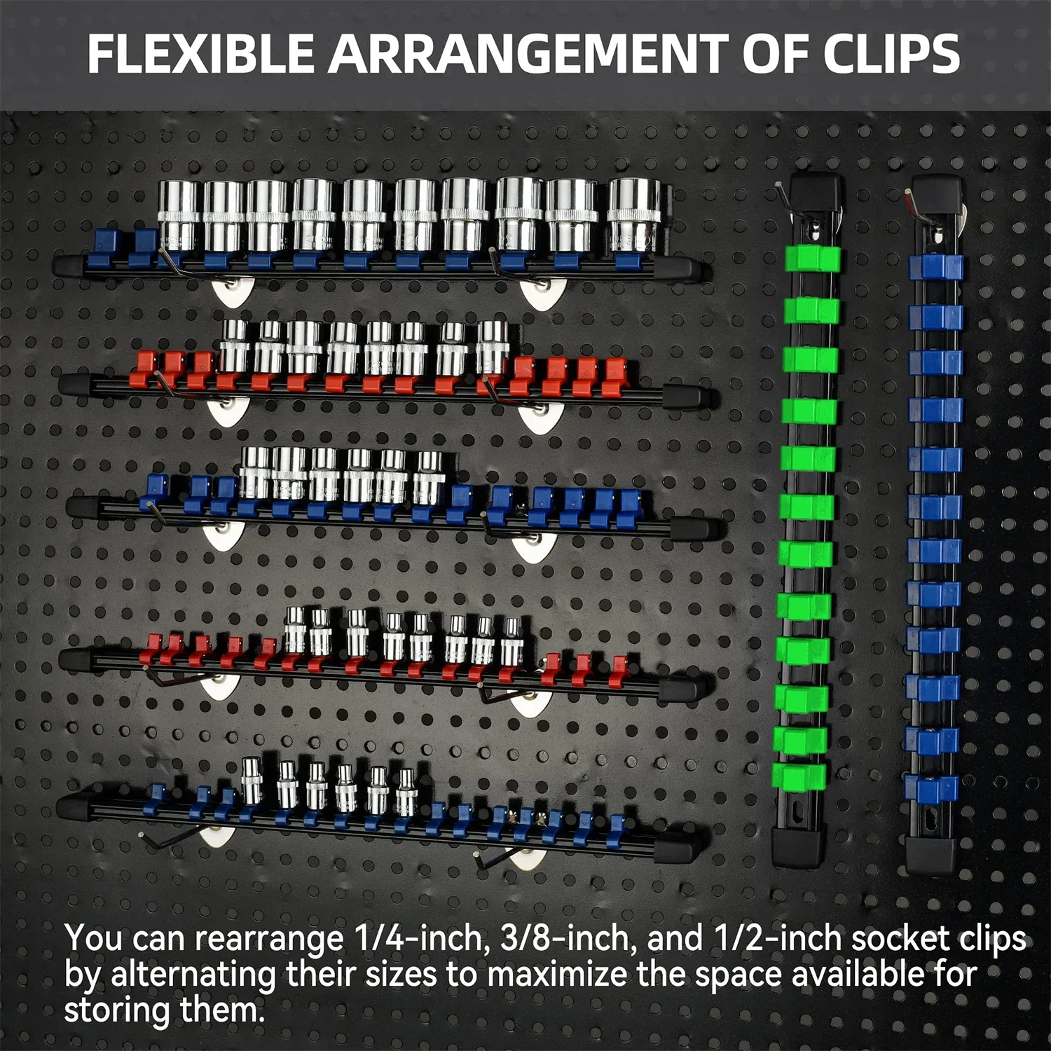 Imagem -06 - Traight-chave de Plástico Titulares Universal Socket Organizer Rail Bracket Ferramentas de Reparação Chave de Parede Soquete Home Tools 2