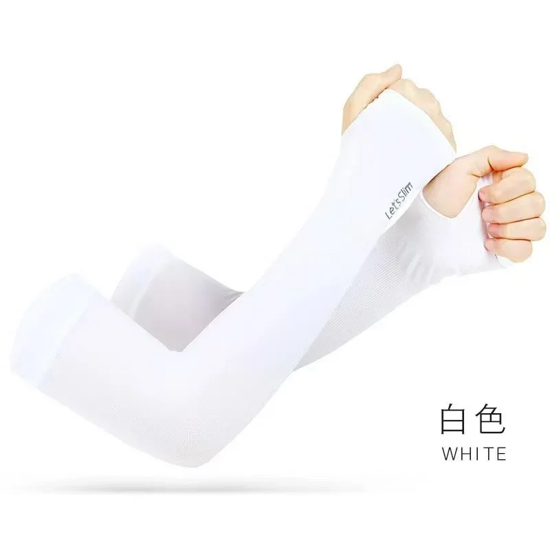 1 Pairs Arm Guard Sleeve with Thumb Hole Protective Sleeve Holders Sun UV Protection Long Arm Cover For Running Fishing Cycling image 4