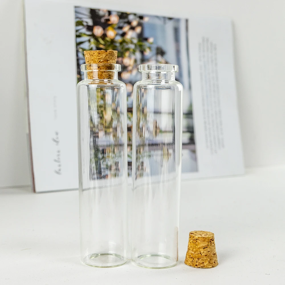 

50Pcs 60ml Hyaline Glass Crafts Decorate Bottles Refillable Empty Travel Suit Gifts Vials Drifting Wishing Jars