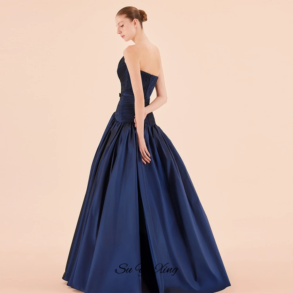 Customized Temperament  Blue Jersey Homecoming Dress Elegant Ruched Strapless Belt(Sashes) Mermaid Zipper Back Robe de soirée