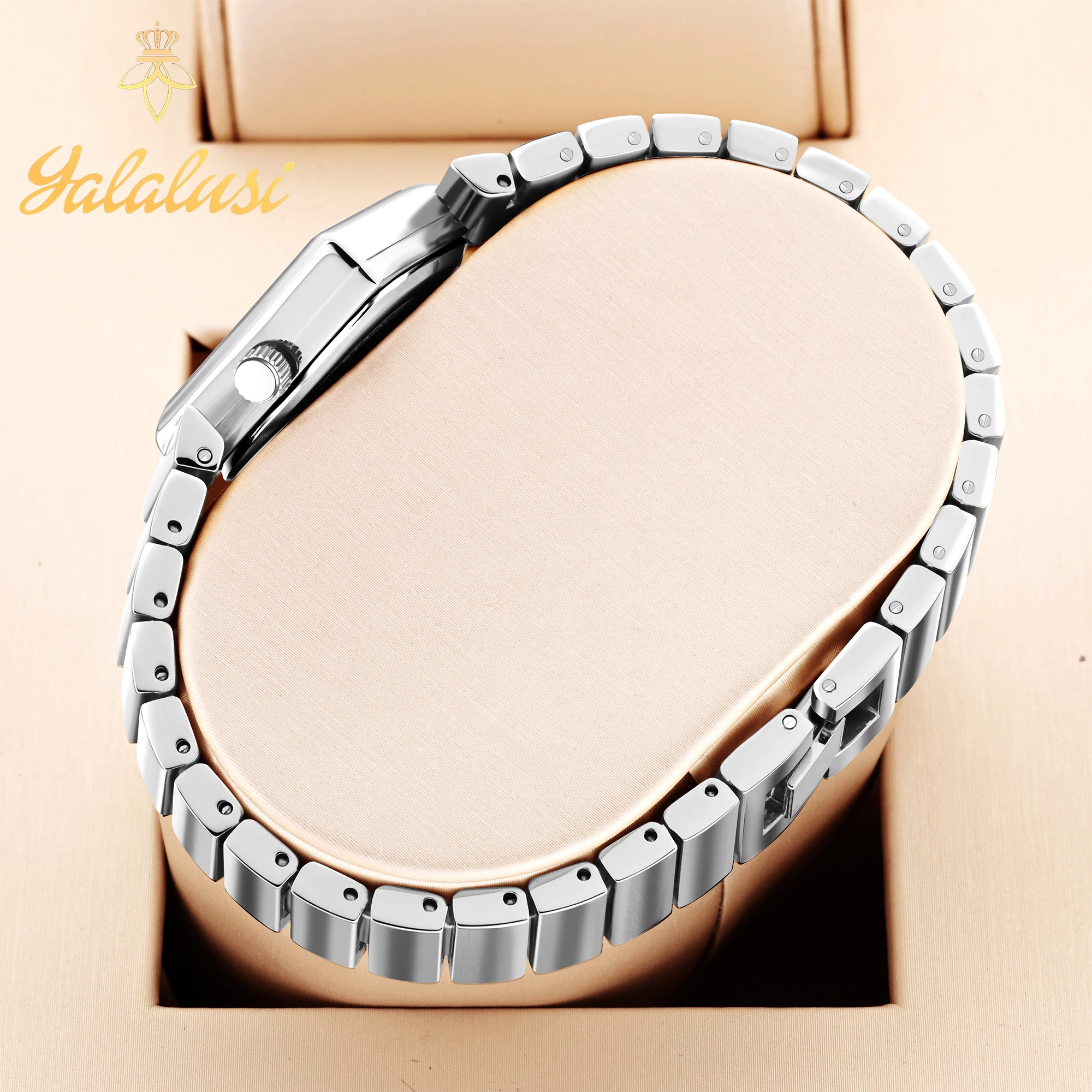 ساعة YaLaLuSi كوارتز عصرية للسيدات للاستخدام اليومي، صندوق ساعة رومانسية فاخرة هدية للنساء