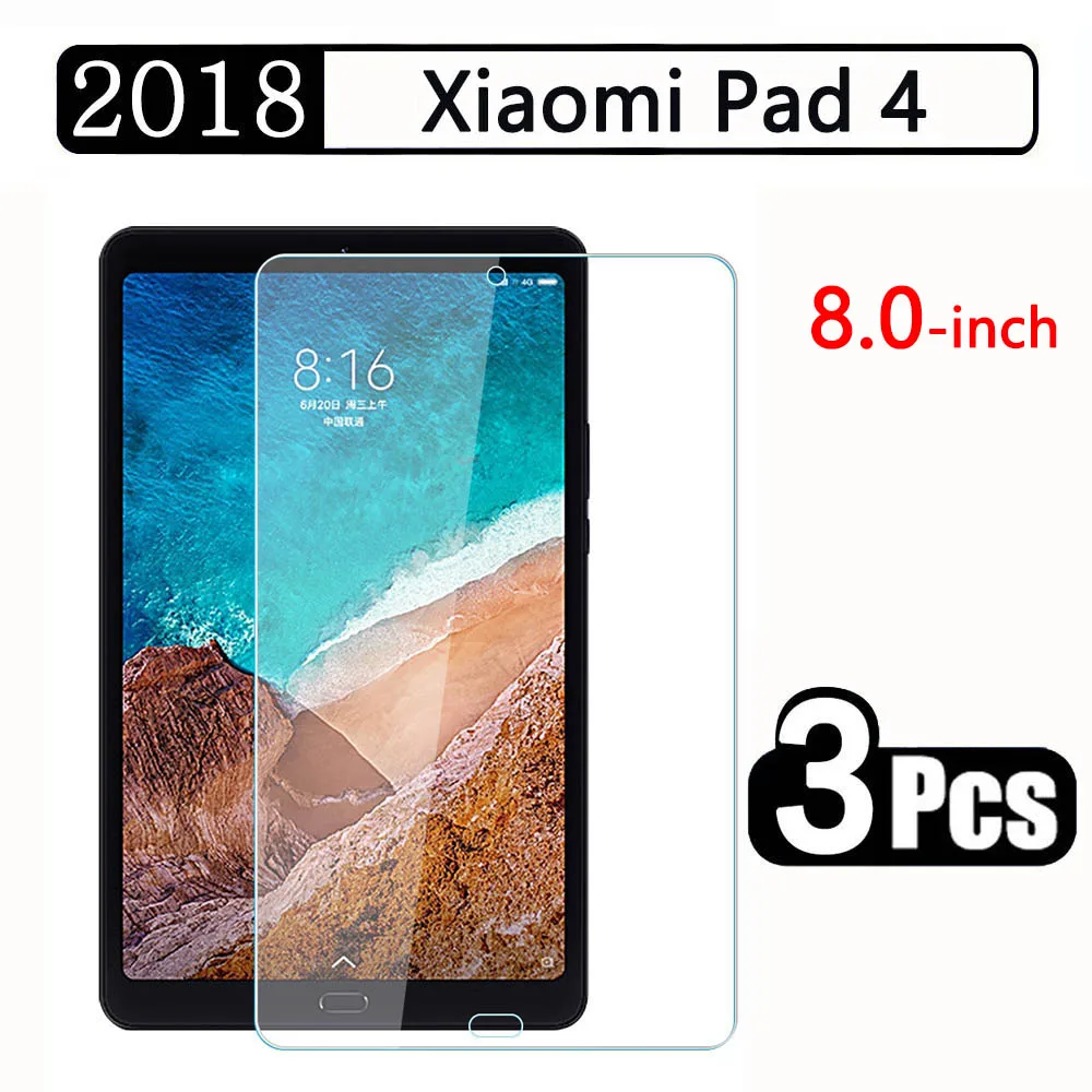 زجاج مقسى مضاد للخدش لهاتف شاومي Mi Pad 4 ، فيلم واقي شاشة لوحي ، 8.0 ، 2018 ، 3 عبوات