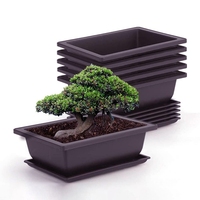 Outdoor Garden Landscape Bonsai Tray Square Rectangular Flowerpots Imitation Purple Clay Succulent Plants Pots \t Pots for Plants