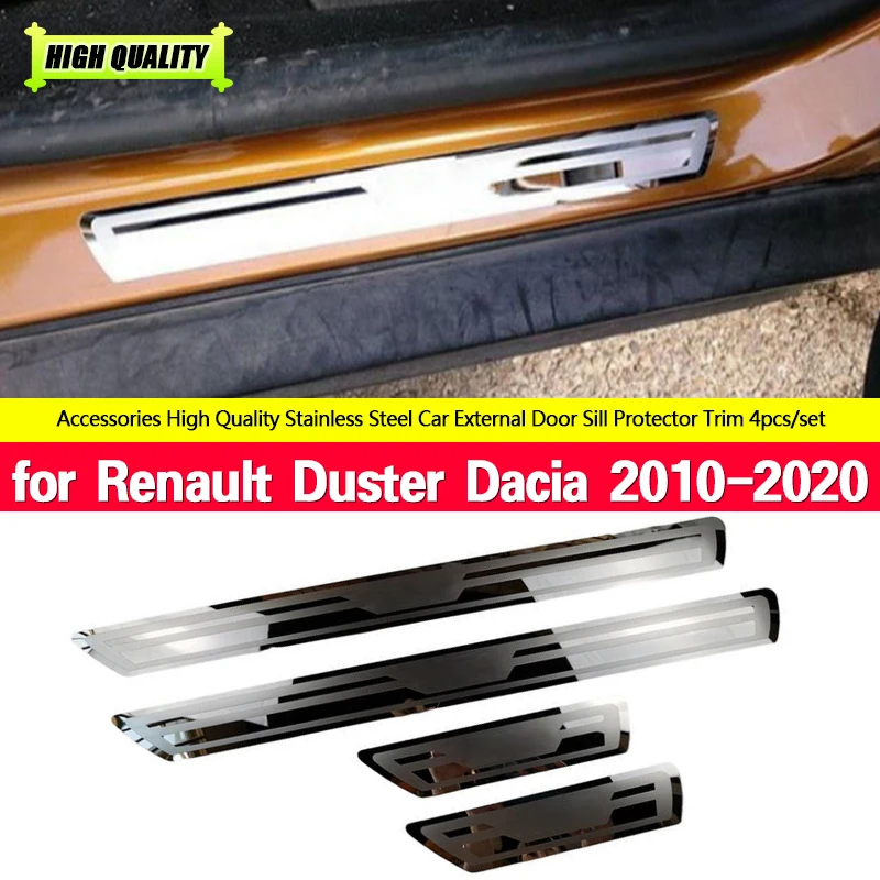 

For Renault Duster Dacia 2010-2018 2019 2020 Door Sill Scuff Plate Cover Threshold Pedal Protect Sticker Car Styling Accessories