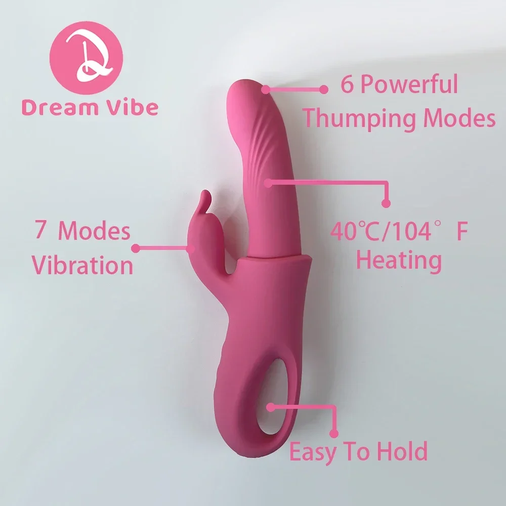 เครื่องสั่นกระต่ายแบบสัมผัสจุดจี พร้อมฟังก์ชั่นความร้อน ของเล่นทางเพศสำหรับผู้หญิง ช่วยให้สัมผัสความสุขทางเพศ กระตุ้นจุดจี คลิตอริส และช่วยให้ถึงจุดสุดยอด