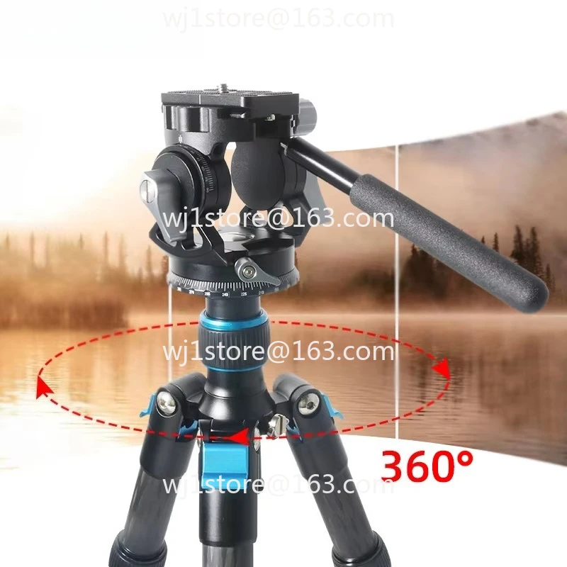 New Camera Hydraulic Head Tripod Damping Panoramic Two-Dimensional Gimbal DSLR Camera Shooting Video