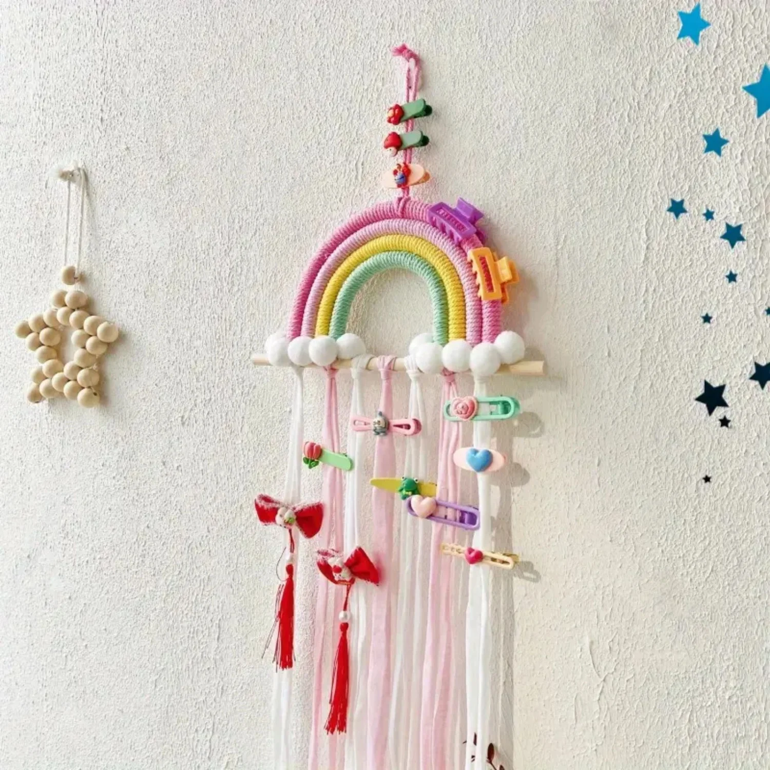 Wall-Mounted Rainbow Hair Acce - Yarn Home Decor ulasan dan harga