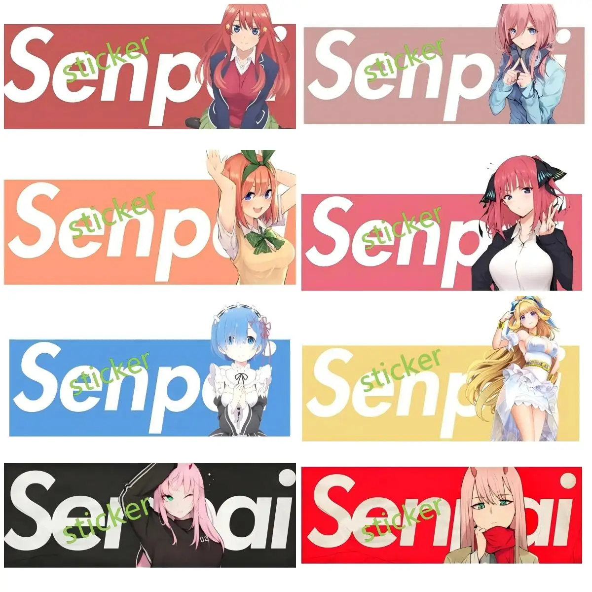 

Slap Anime Senpai Car Stickers DIY Creative Decal Scratch-Proof Windows GraphicsBumper Window Motorcycle Bodywork Sunscreen