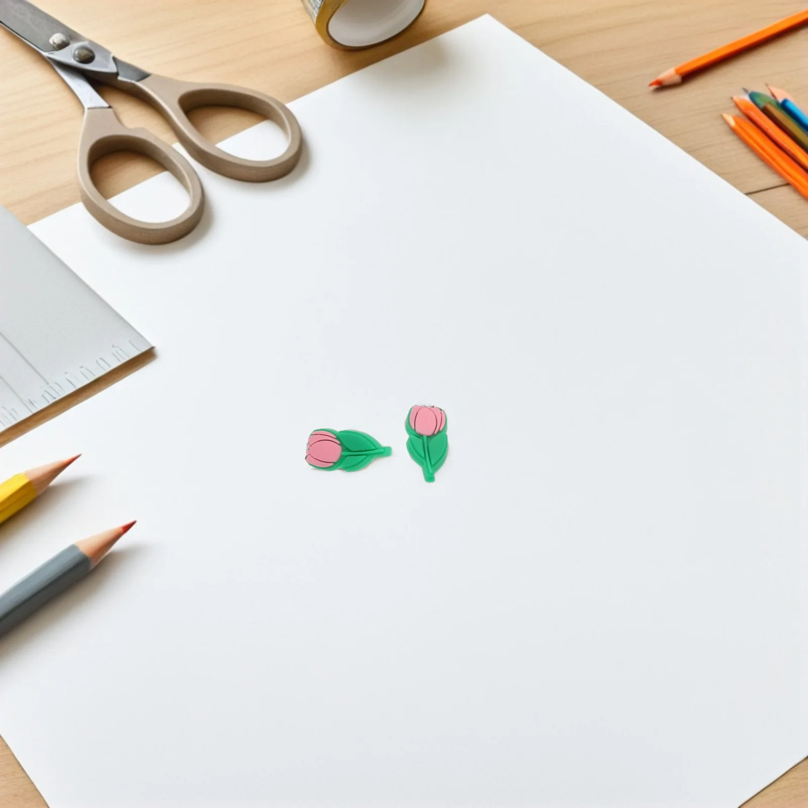 

30pcs Cute Pen Clips Flower Pencil Huggers Pvc Tulip Topper For School Supplies Classroom Reward Accessories Decorative