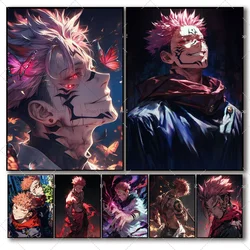 1PC Anime Jujutsu Kaisen Role Sukuna Poster Self-adhesive Art Waterproof Paper Sticker Coffee House Bar Room Wall Decor