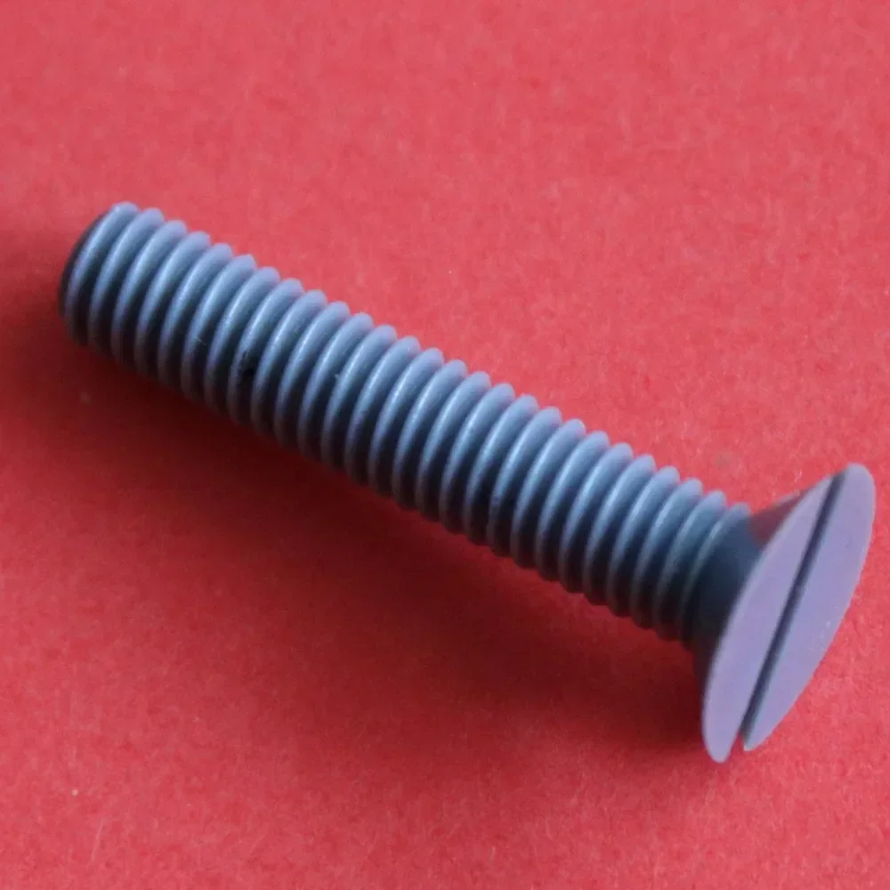 FFrXFihz M8x30mm-35mm PVC مقاومة للتآكل الأحماض والقلويات مقاومة مشقوق مسامير برأس مسطح برغي بلاستيكي #1