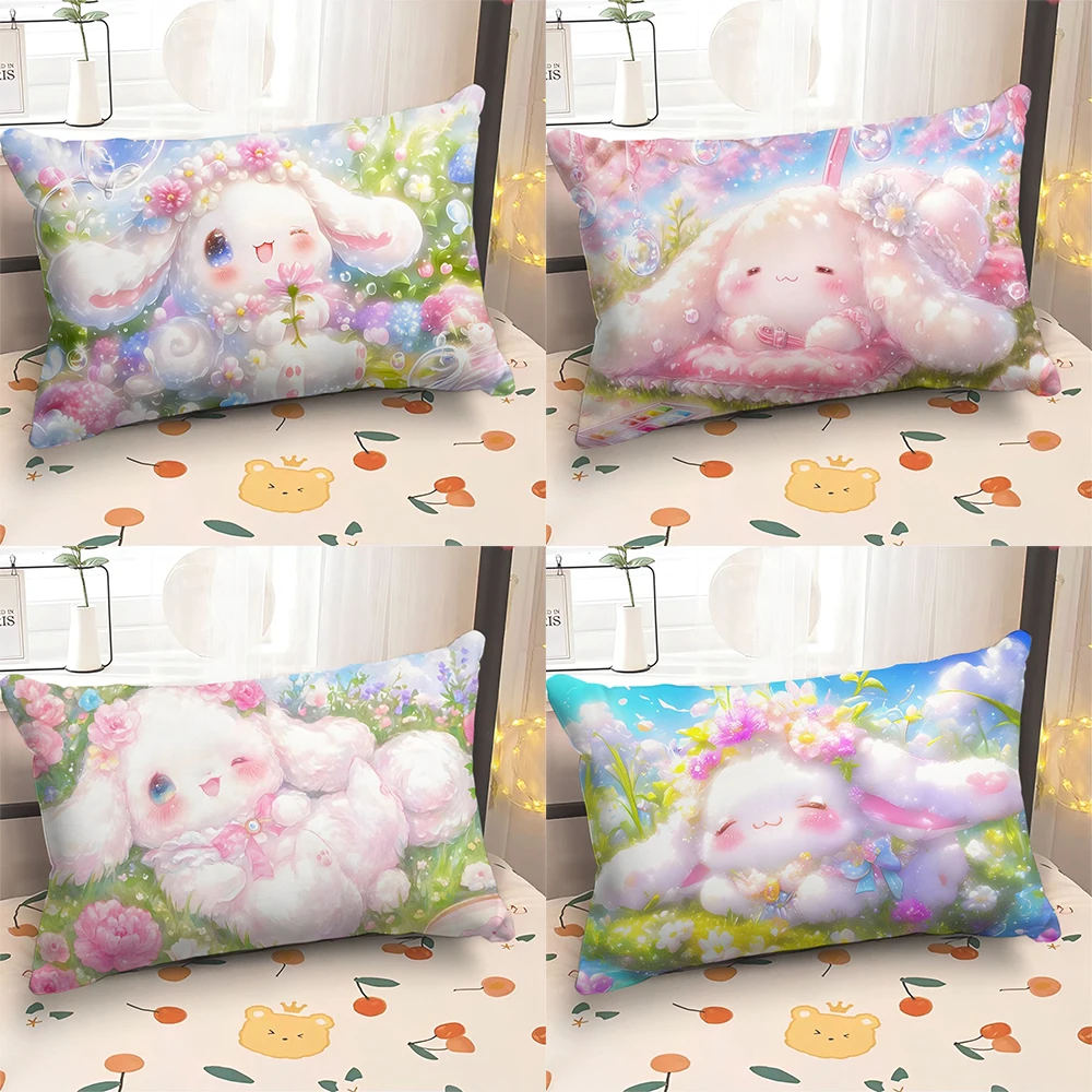 Sanrio big-eared dog pink floral pillowcase Kawaii bedroom room home decoration living room sofa pillow case 30x50 40x60 50x70cm