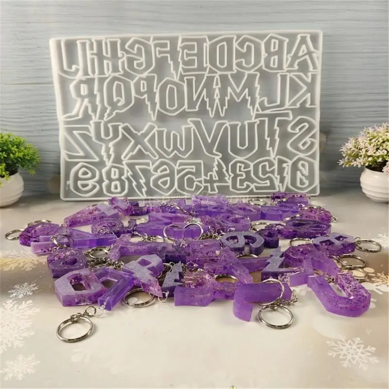 Customizable Sturdy Silicone Alphabets Mold Set Portable for Halloween Keychains Sturdy and Easy to Use Resin Tools