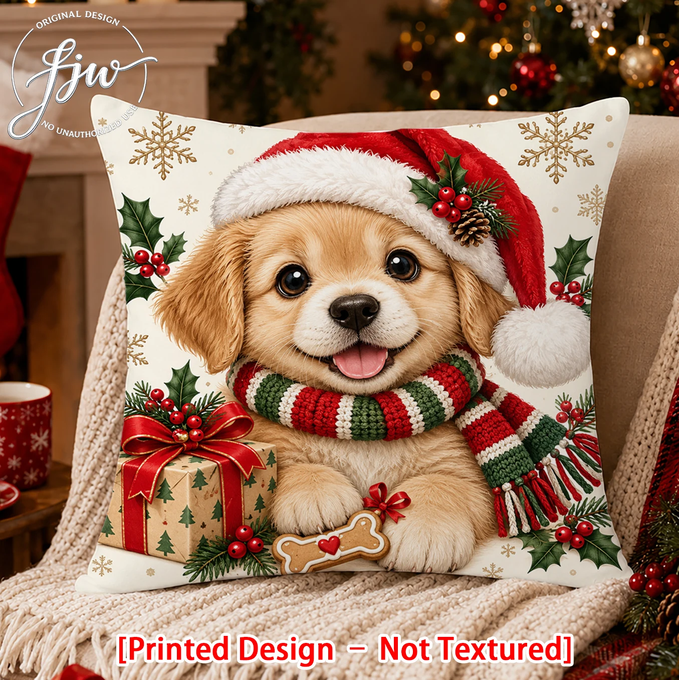1pc Christmas Cute Animal Throw Pillow Covers, Holiday Cushion Covers for Sofa Bed Couch