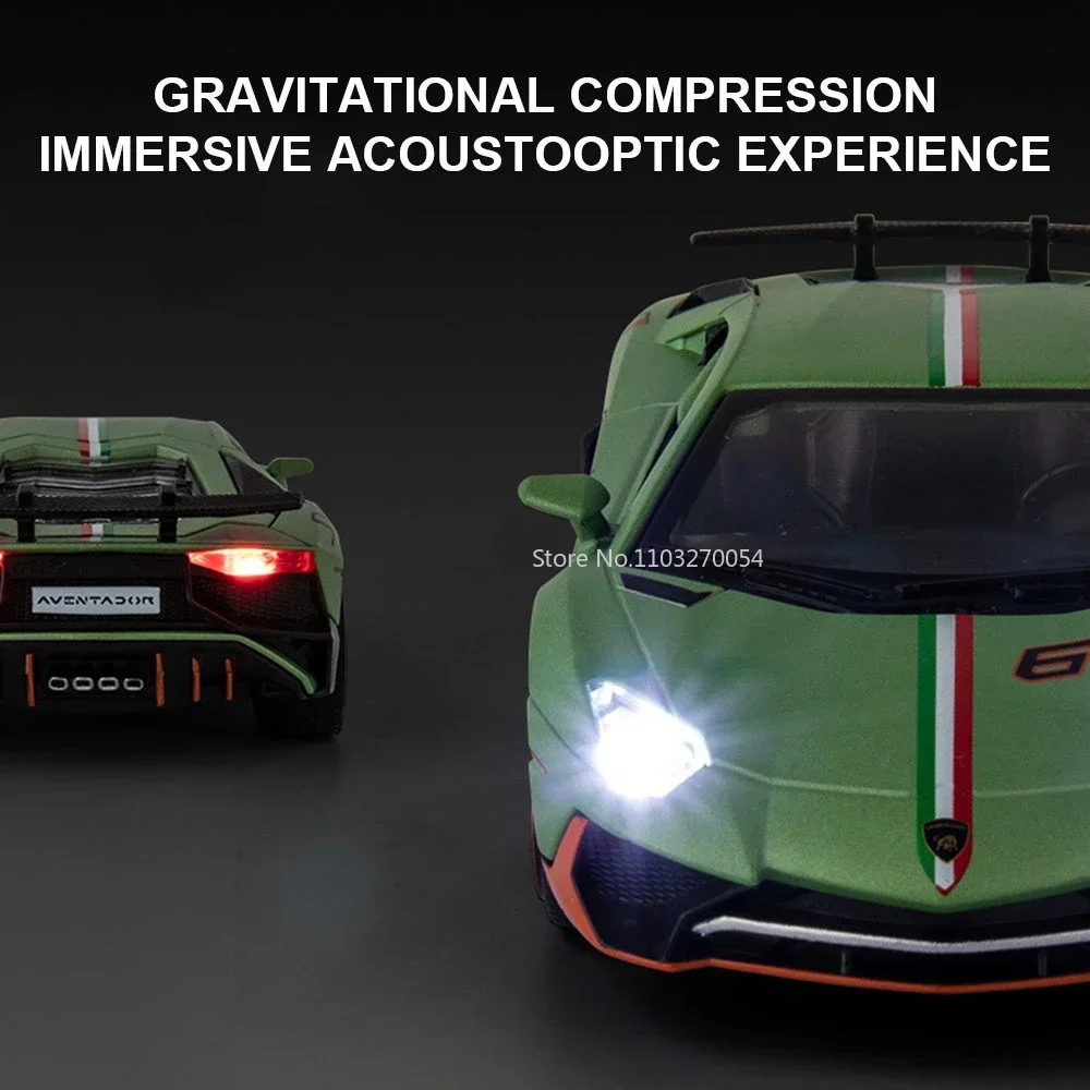 Modelo de coche deportivo de aleación LP780-4, juguetes de simulación, cuerpo de Metal, puertas de sonido con luz abierta con función extraíble, regalo de colección, 1/32