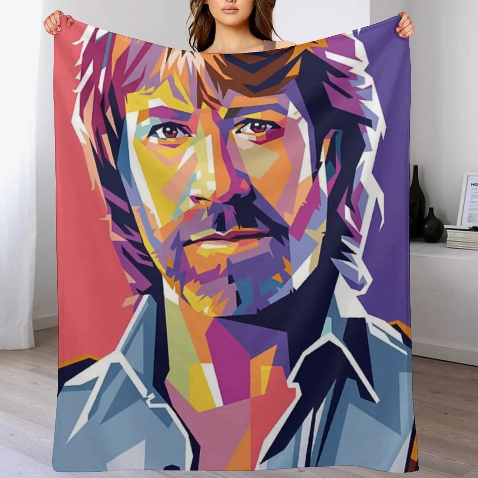 

Chuck Norris Mosaic Throw Blanket Travel Sofa Quilt Blankets