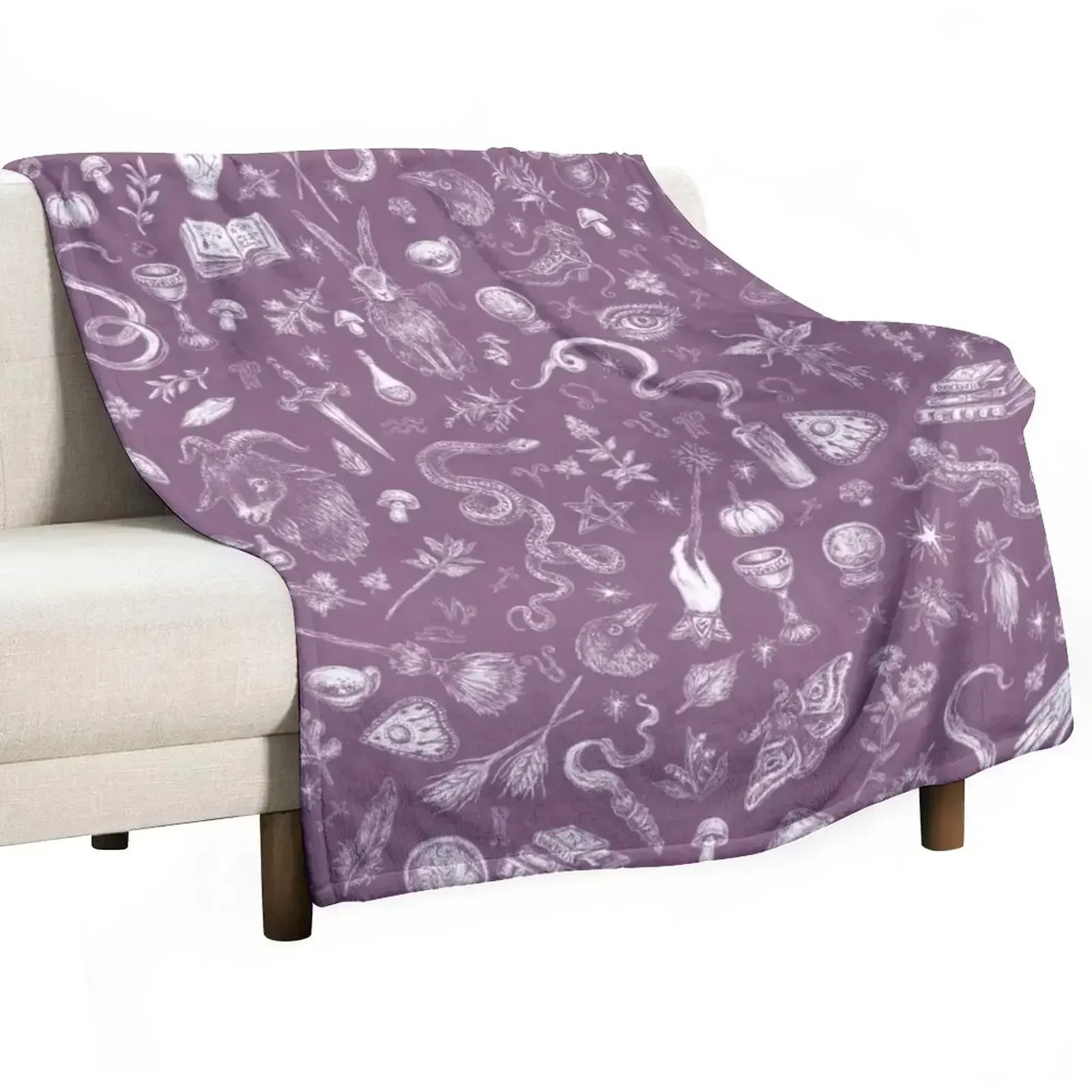 

Purple Salem Witch Throw Blanket Wrinkle Resistant Lightweight Blanket