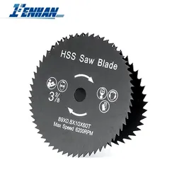 Fenhan 1PC 89mm HSS Circular Saw Blade 44/60T For Cutting Wood Mini Cutting Disc for Dremel Power Tools Arbor Saw Blade Black