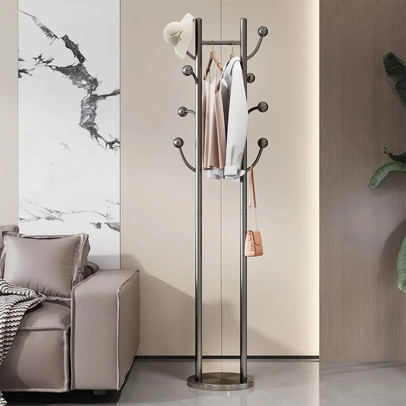 

Italian Luxury Stainless Steel Coat Rack Floor-standing High-end Bedroom Room Drying Rack Balcony Clothes Home Furniture FYCR