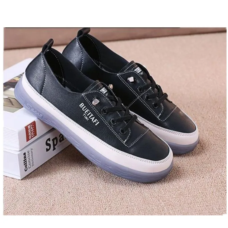 Women Sneaker Casual Leather Little White Shoes 2023 Spring Autumn Oxford Soft Sole Women Vulcanized Shoe Ladies Walking Sneaker