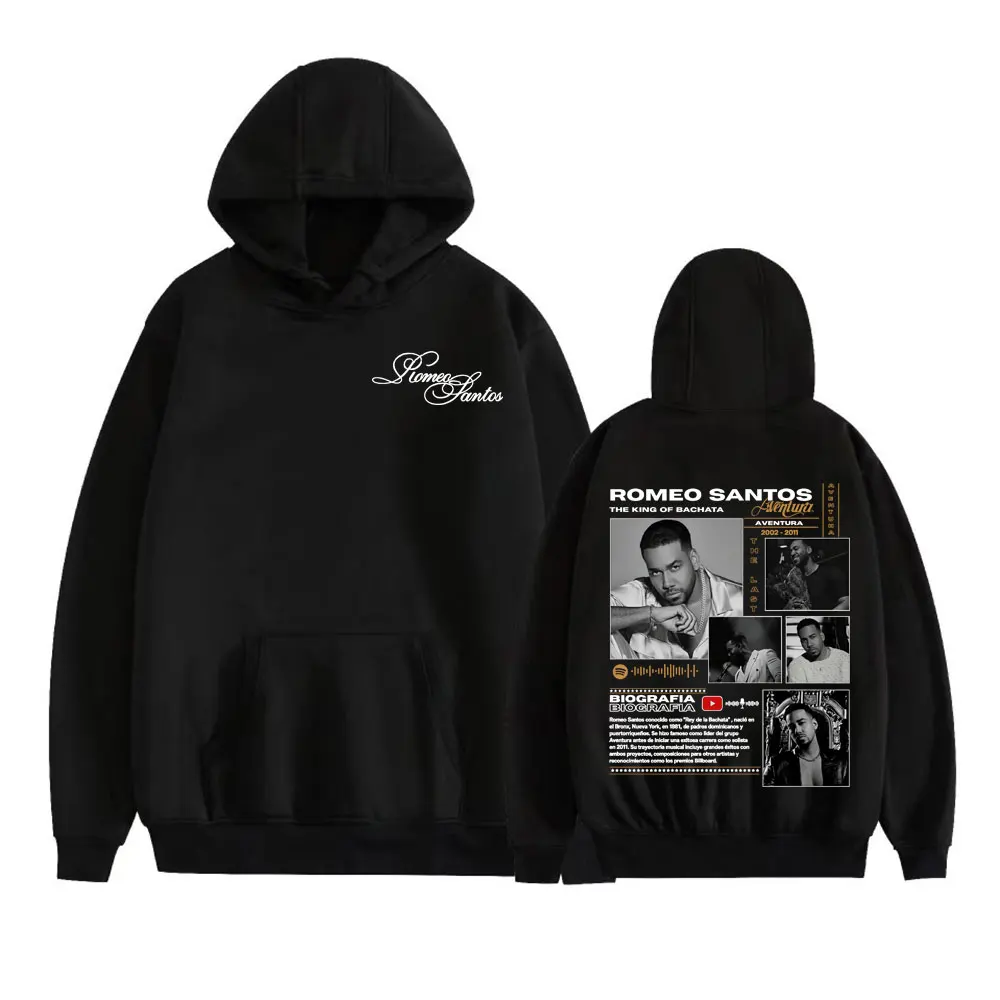 Romeo Santos The King of Bachata Album Tour 2026 Hoodies Herren Damen Harajuku Hip Hop Sweatshirts Casual Fleece Hoodie Streetwear