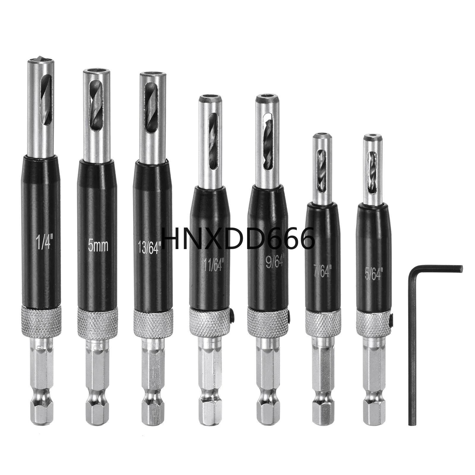 

3/4/7/8pcs Self Centering Drill Bit Set Drilling Bits for Wood Working Cabinet Door Hinge Hole Punch Tool with Hex Keys L-Shape