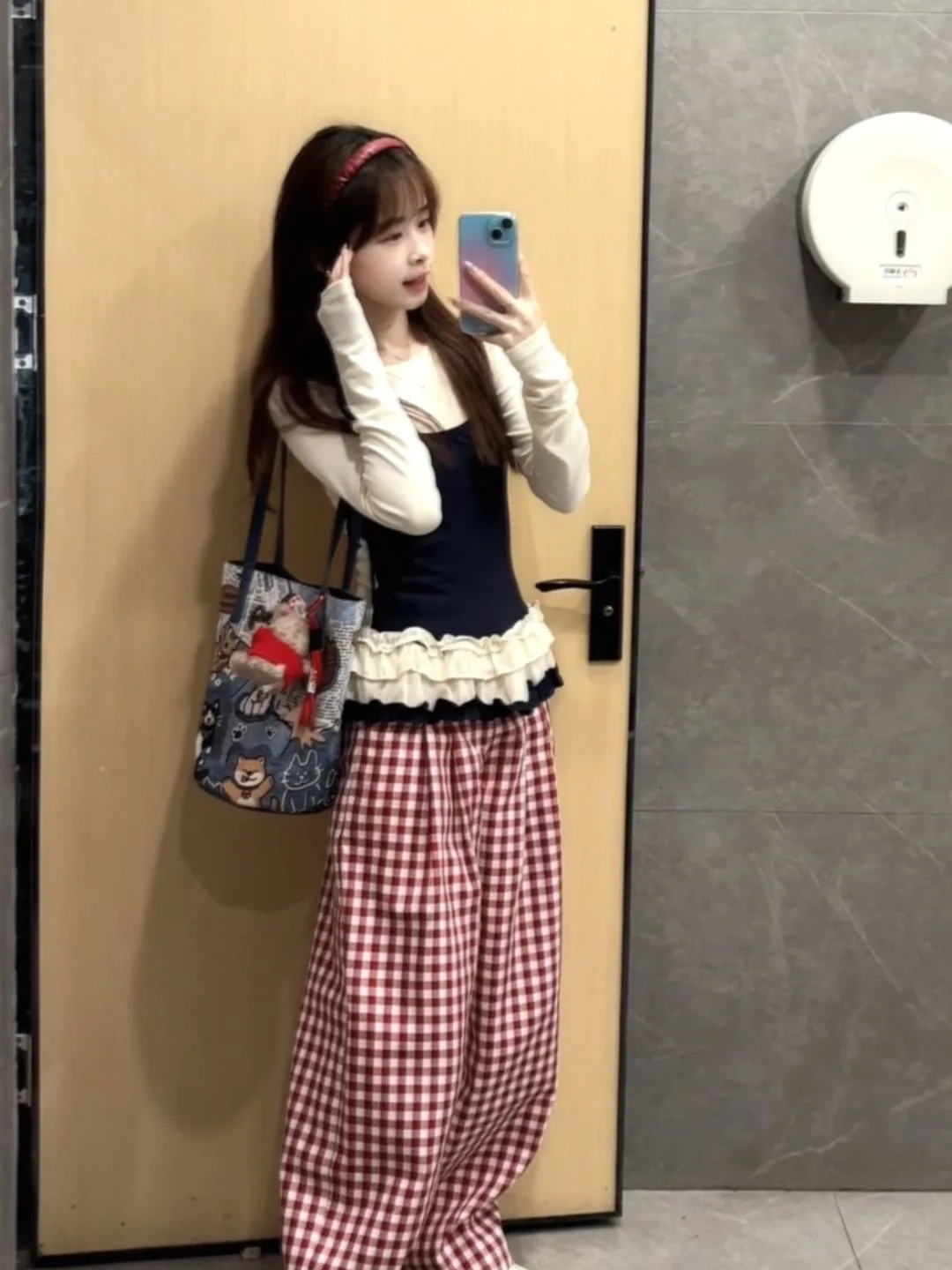 발레 소녀 스타일 페이크 투피스 베스트 티셔츠 여성용 가을 겨울 부드러운 색상 블라우스 한국 스타일 슬림핏