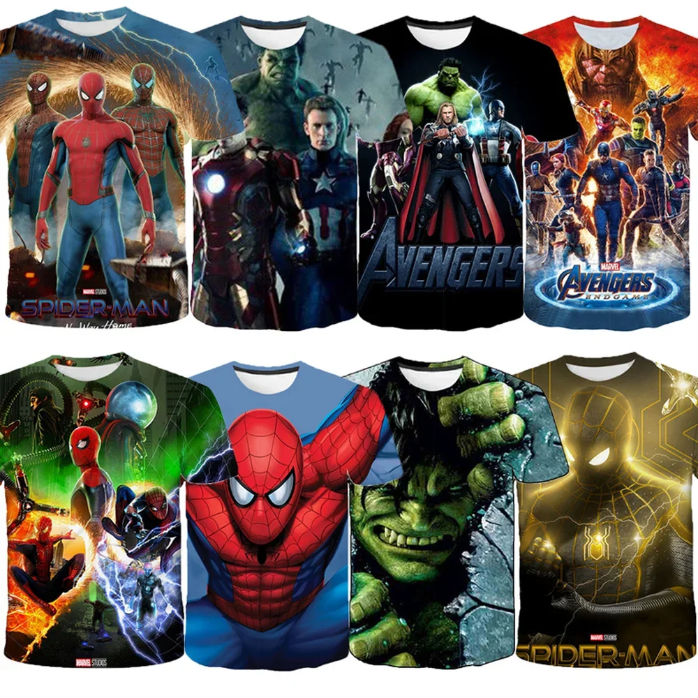 Spiderman Children's Clothing 2024 New Men/Women Summer Venom Print Kid Short Sleeve T-Shirt 3D Print Casual Tops Streetwear