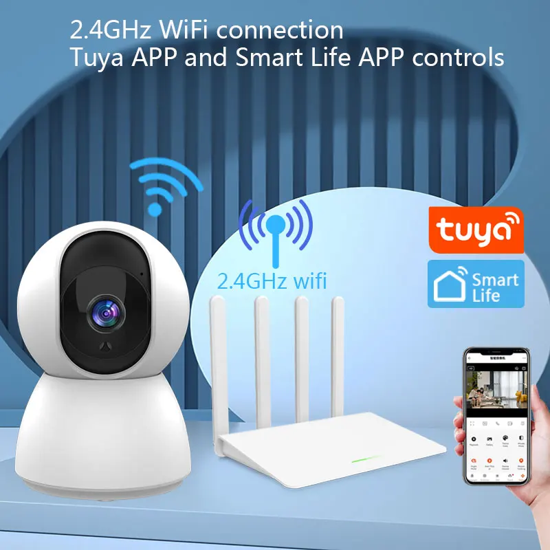 Tuya Smart Life-cámara IP 2K Full HD de 4MP para interiores, seguimiento automático, seguridad inalámbrica, alertas de vigilancia para el hogar,