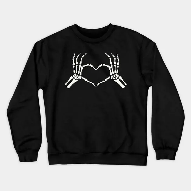 

Autumn and Winter Style Gothic - Love Sweatshirt, Skeleton Hands Heart Graphic for A Trendy and Edgy Look