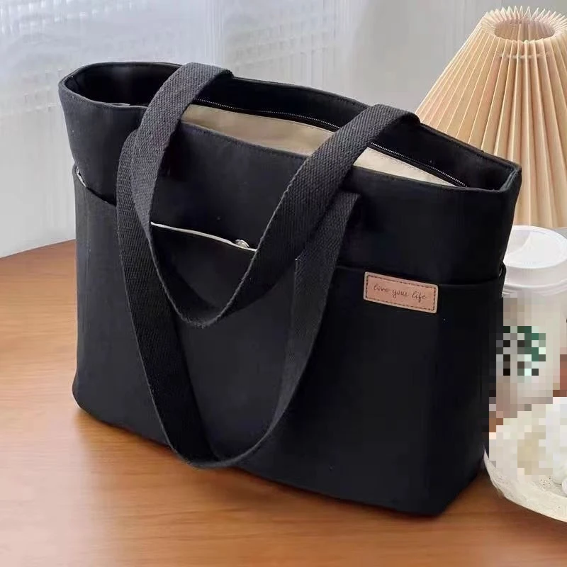 Niche Design Trend Shoulder Bag Fashionable Versatile Minimalist Women\'s Tote Bag Unisex Large Capacity Portable Canvas Handbag