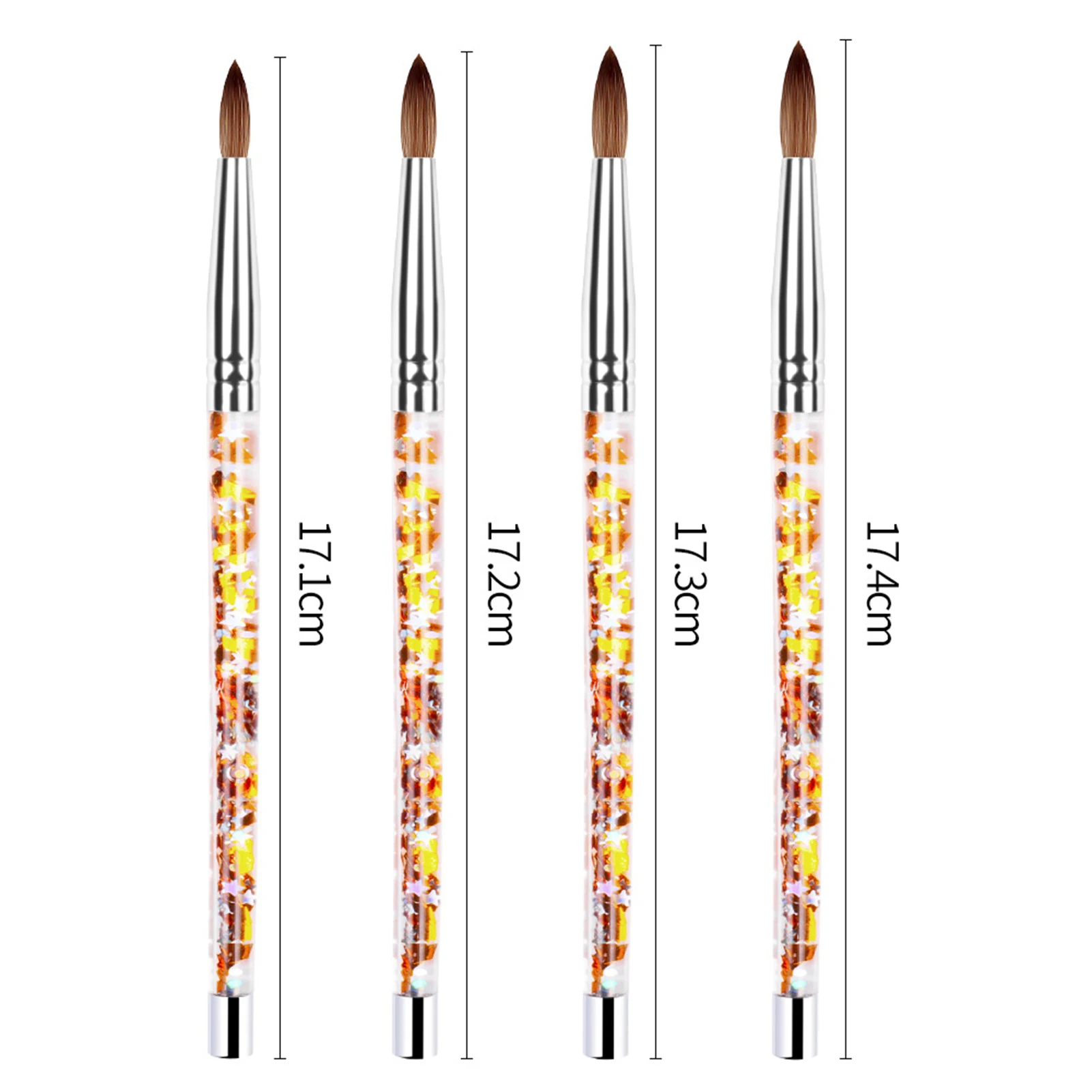 مسمار الفن فرشاة الاكريليك الأشعة فوق البنفسجية هلام بريق اللوحة فرش الكريستال مقبض النايلون الشعر نحت زهرة أقلام ل مسمار الفن