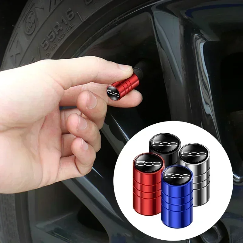 4Pcs Car Wheel Tire Valve Caps Air Stem For Fiat 500 Abarth FR Grande Punto Croma 194 Stilo Palio Bravo Doblo Accessories