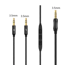 Cuffia Sostituito Cavo da 3.5mm A Doppio 3.5 millimetri Nero microfono regolazione del volume del trasduttore auricolare audio cable1.5M