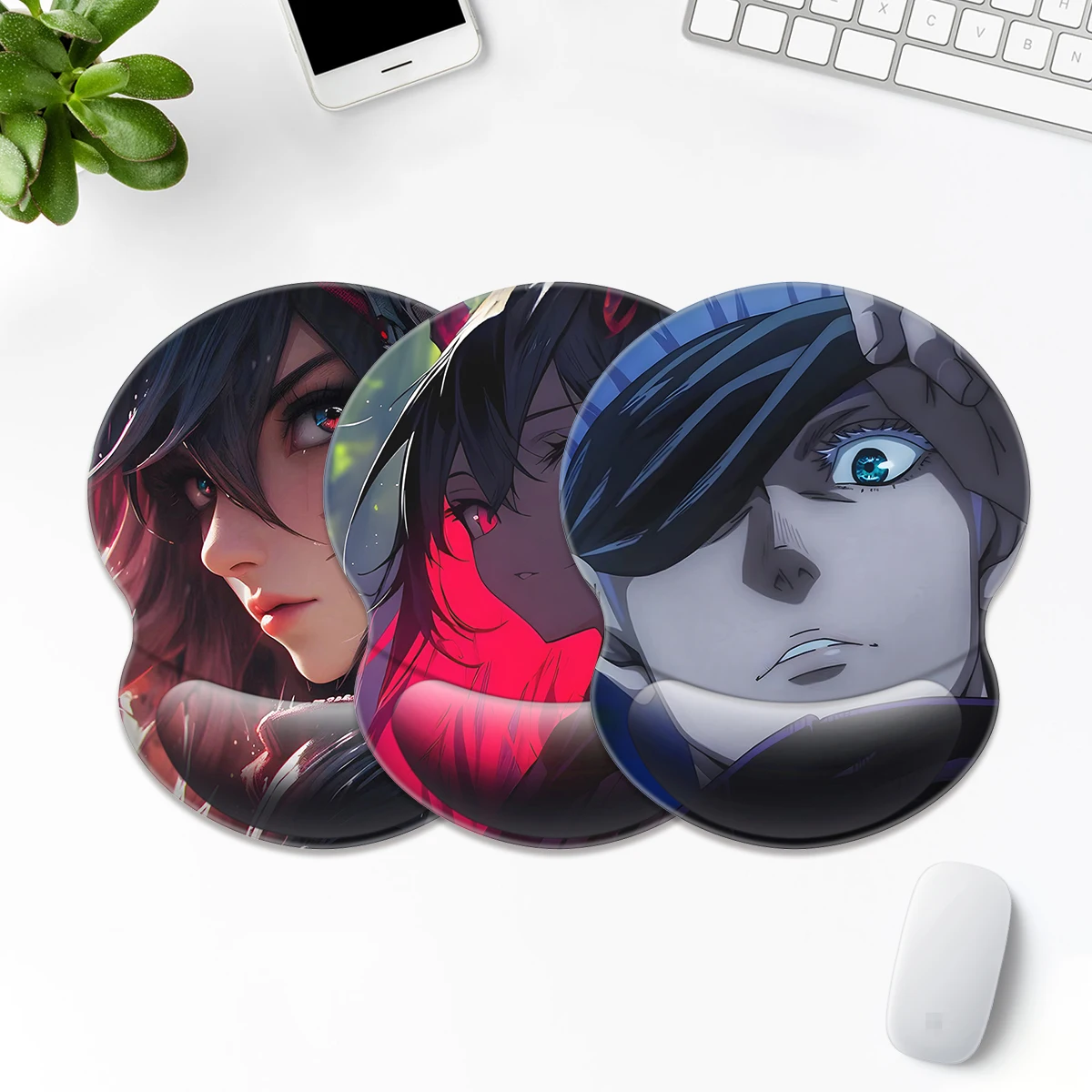 1pc Anime Cool Boy Mouse Pad Wrist Ergonomic Soft Anti-Slip Wrist Rest Support Mat Computer Mouse Pad For Office  PC Gift