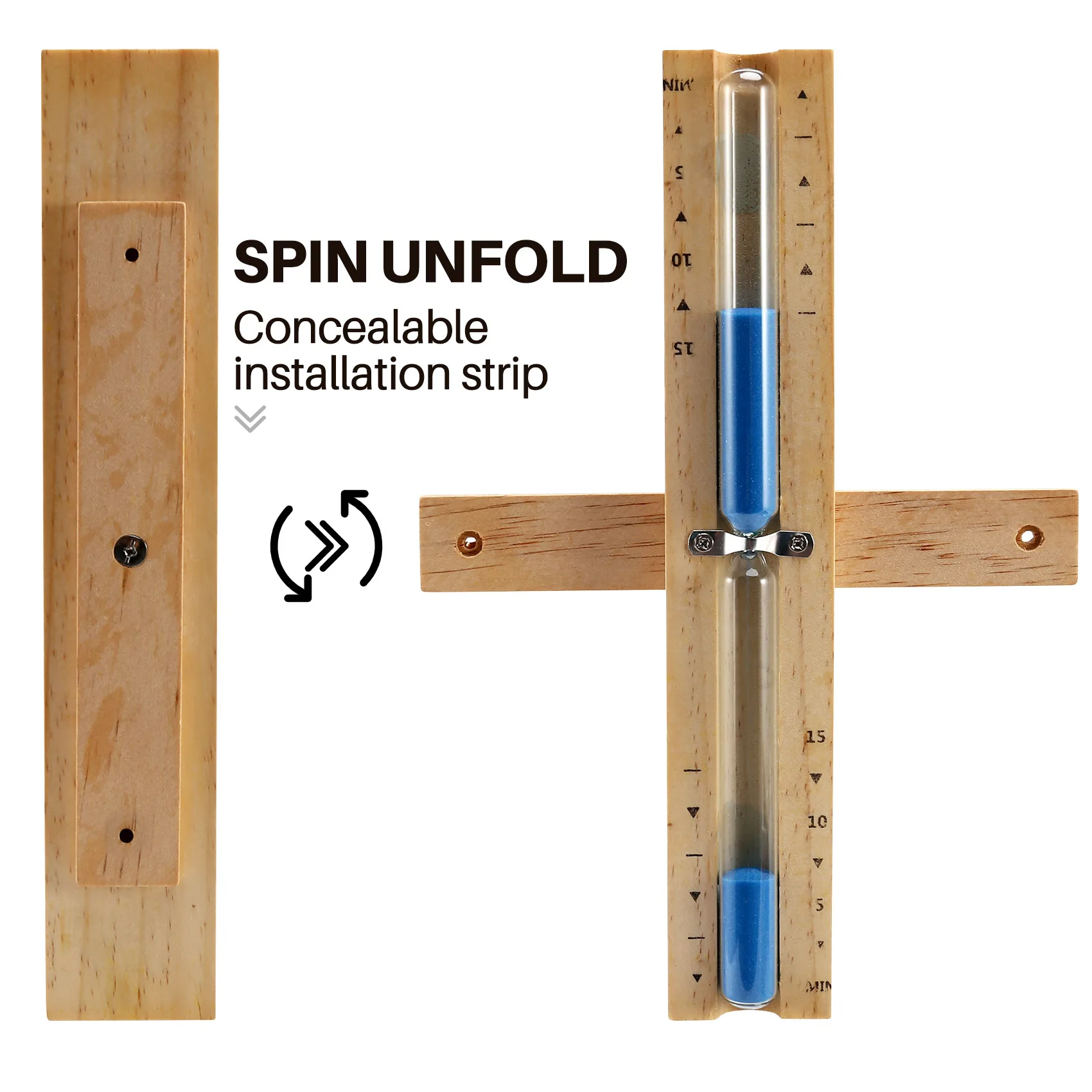 사우나 모래 시계, 벽 회전, 15 분 타이머, 카운트다운 시계, 파란색