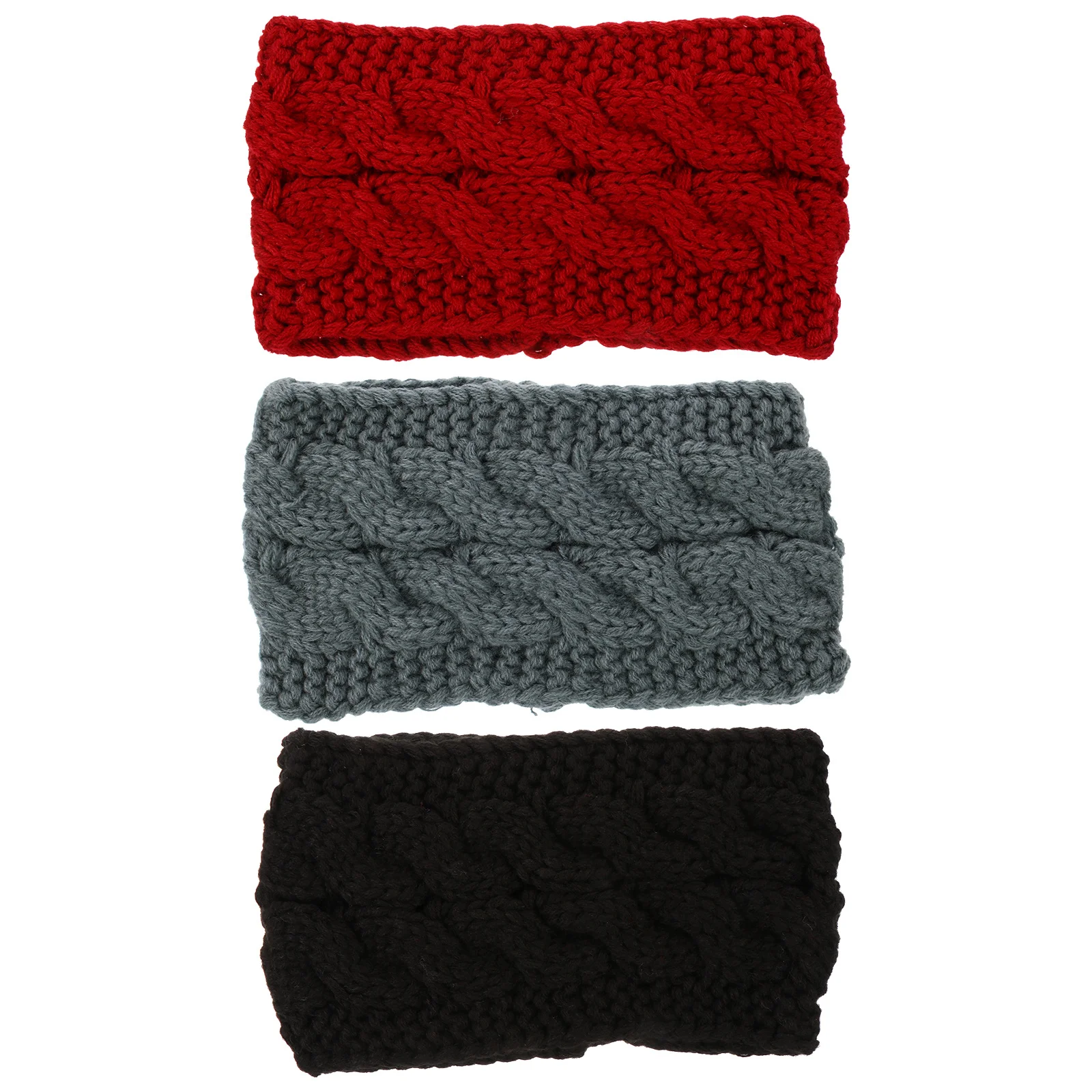 

3Pcs Women Knitted Headbands Winter Warm Wide Ear Warmer Hair Bands Stretchy Knit Head Wraps for Outdoor Sports Ski Snowboard