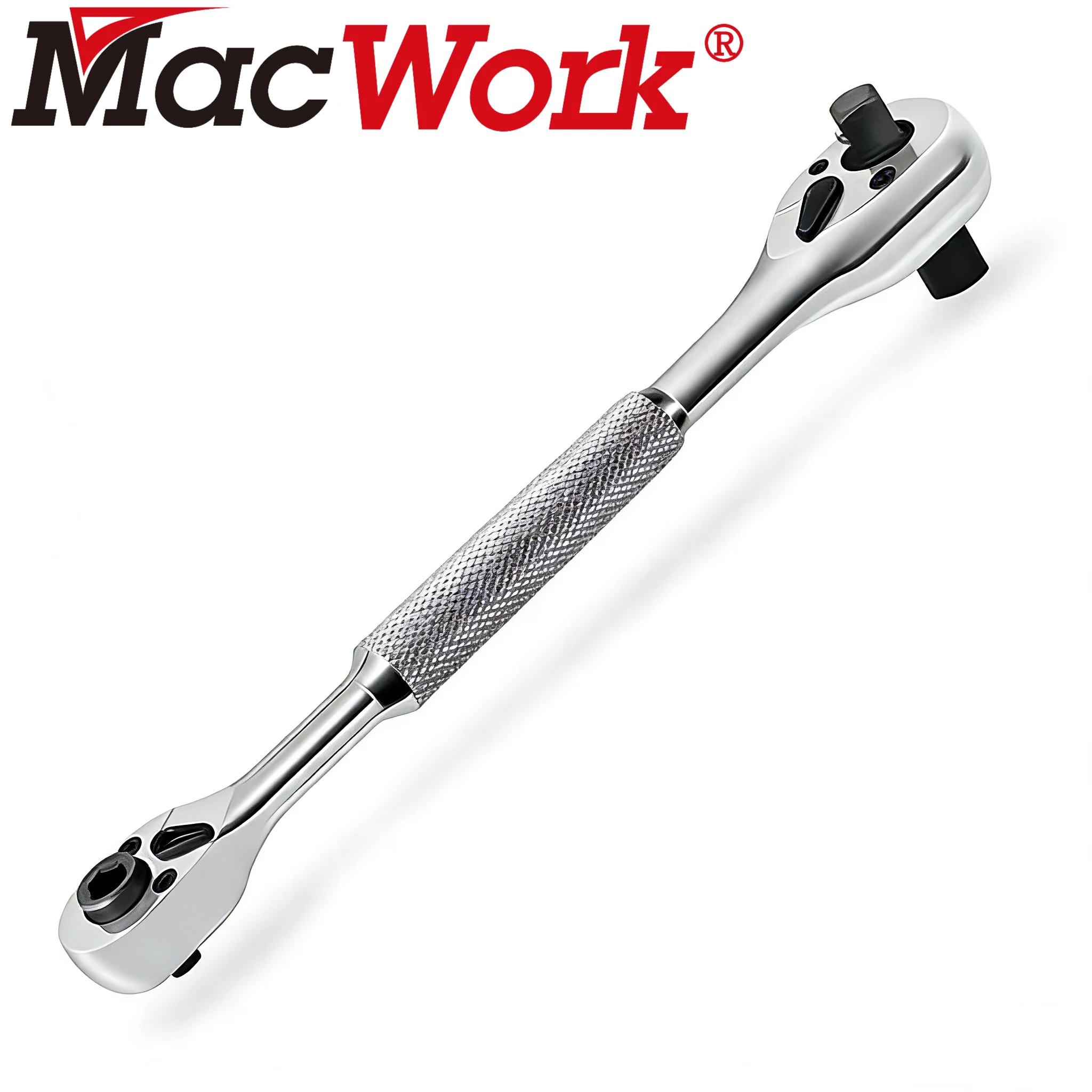

1/2" 3/8" and 1/4" Drive Ratchet Handle, 1/4-Inch Drive Bit Driver 72-Tooth 4 in 1 Ratchet Wrench Reversible Socket Wrench
