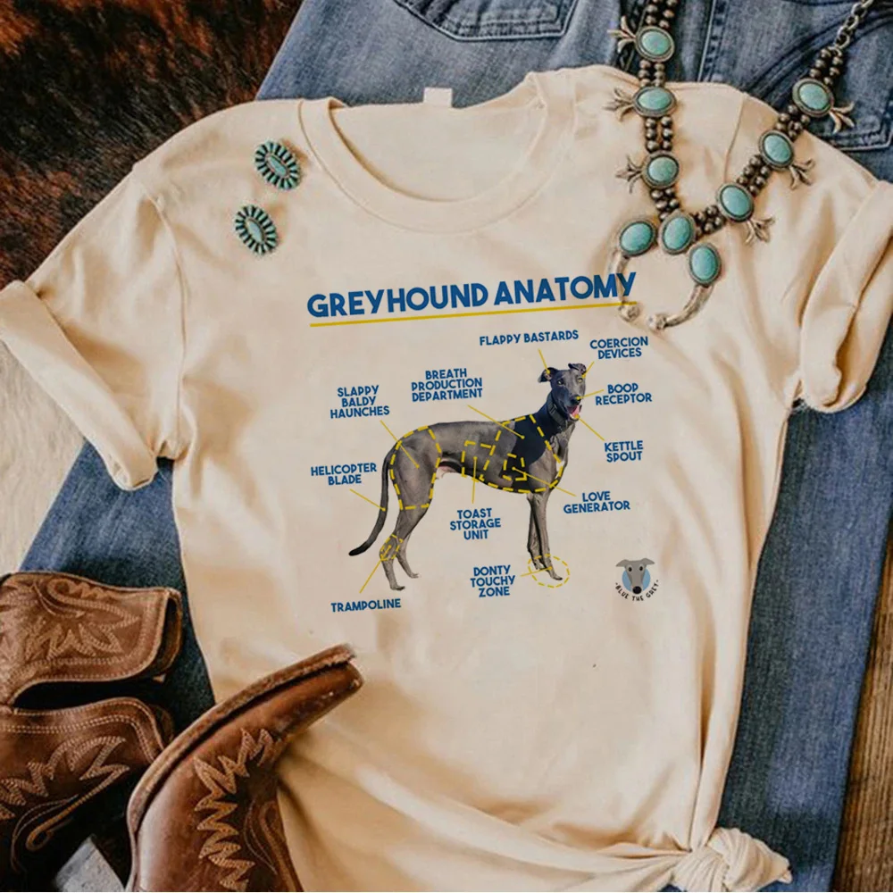 Maglietta Greyhound da donna streetwear giapponese Y2K maglietta ragazza vestiti comici