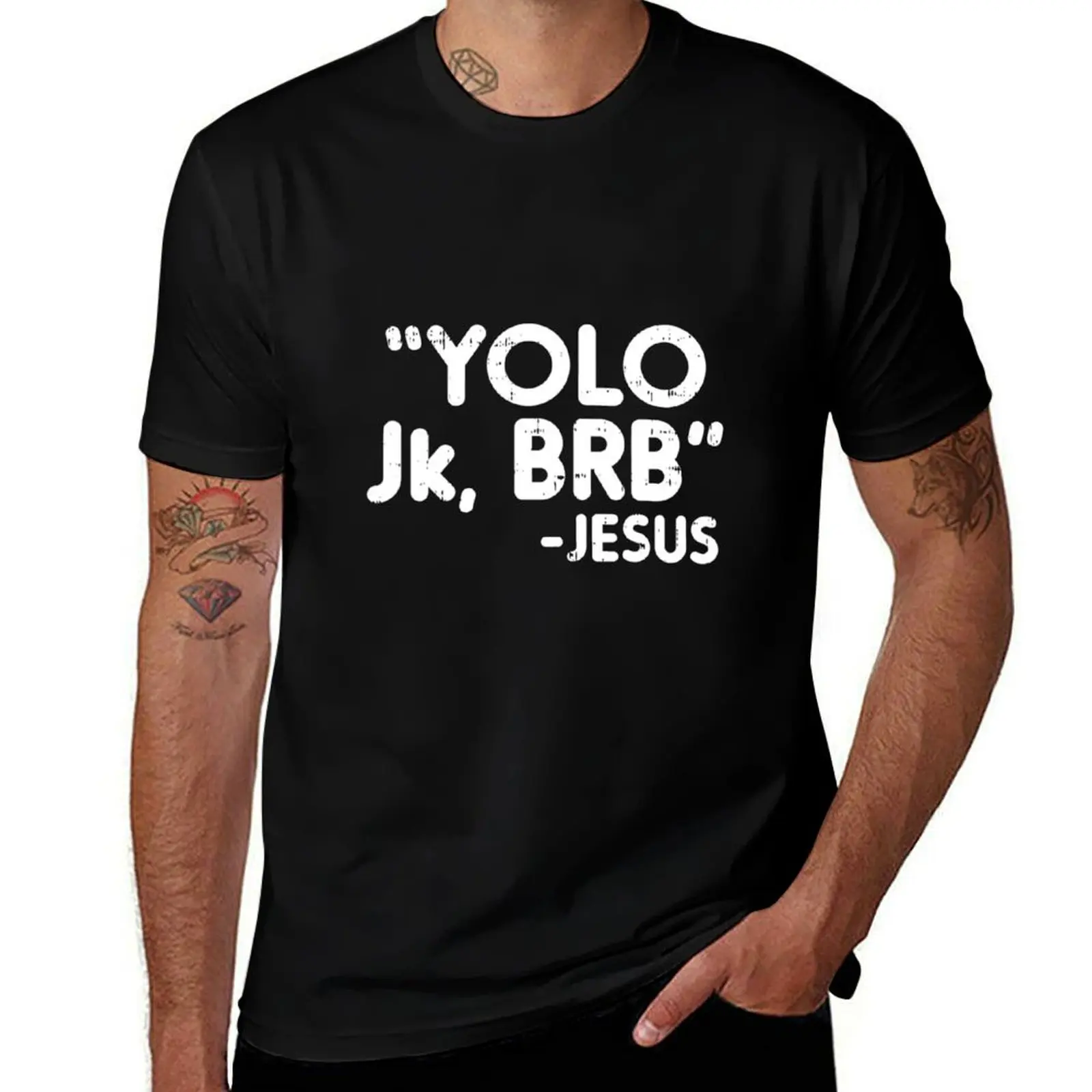 

Yolo Jk Brb Jesus Funny Easter 2020 Christians T-Shirt cute clothes sublime new edition mens tall t shirts