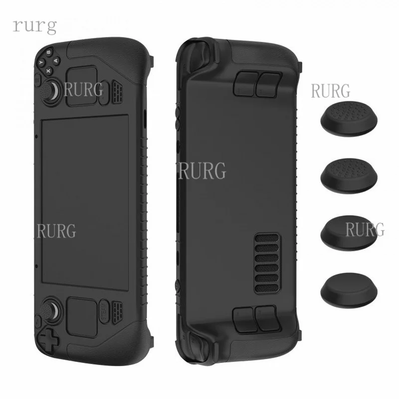 R+ Soft Silicone Protective Case for Steam Deck Game Controller, Includes 4 Keycaps