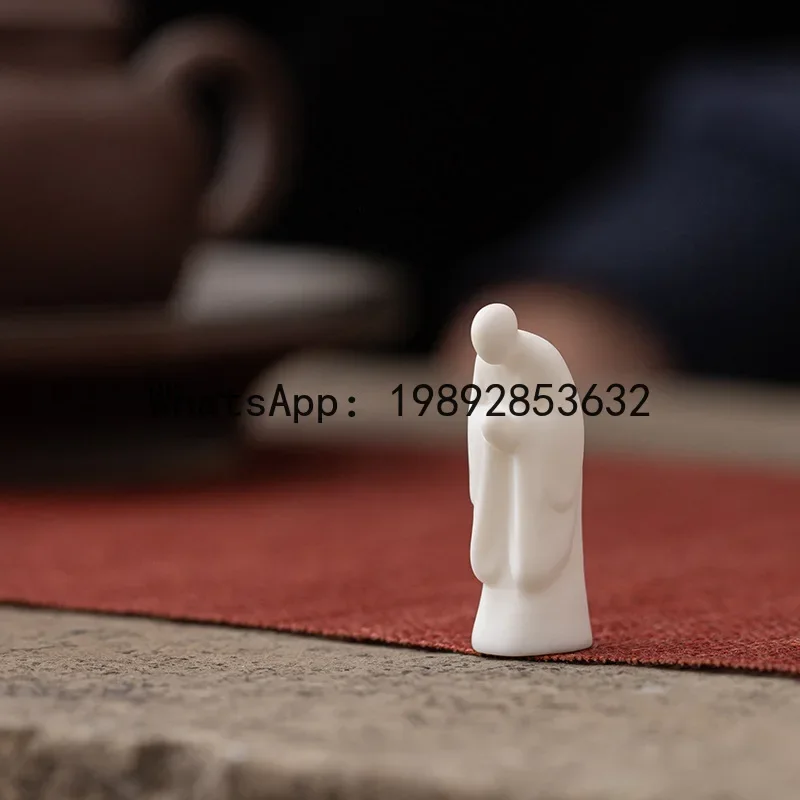 

XL white porcelain without a Buddha figure ornament living room tea ceremony Zen decoration accessories landscaping furnishings