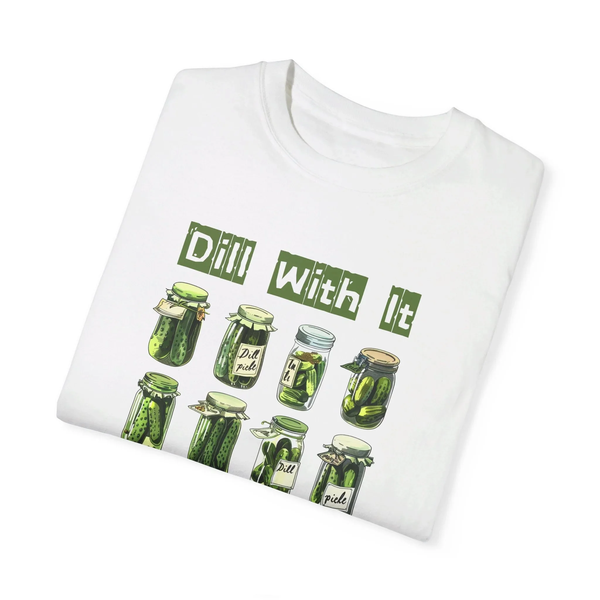 Camisetas con estampado de pepinillos Vintage para mujer, camiseta divertida Retro con picles de eneldo, Camiseta de algodón de manga corta, camisa cómoda con cuello redondo