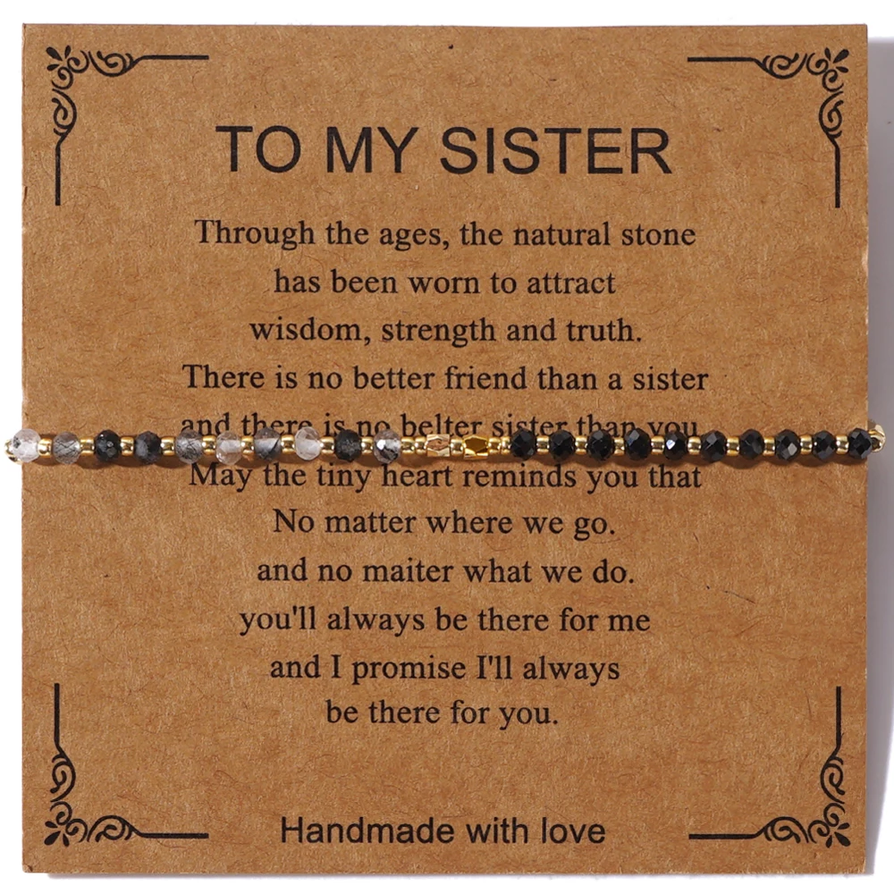 Go2boho Dainty Tiny Stone Beaded Chain Stack Gemstone Y2K Trendy Handcrafted Bracelets with Card Gifts Set for Women Men 2024
